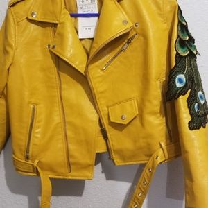 Nwt Yellow mustard moto jacket